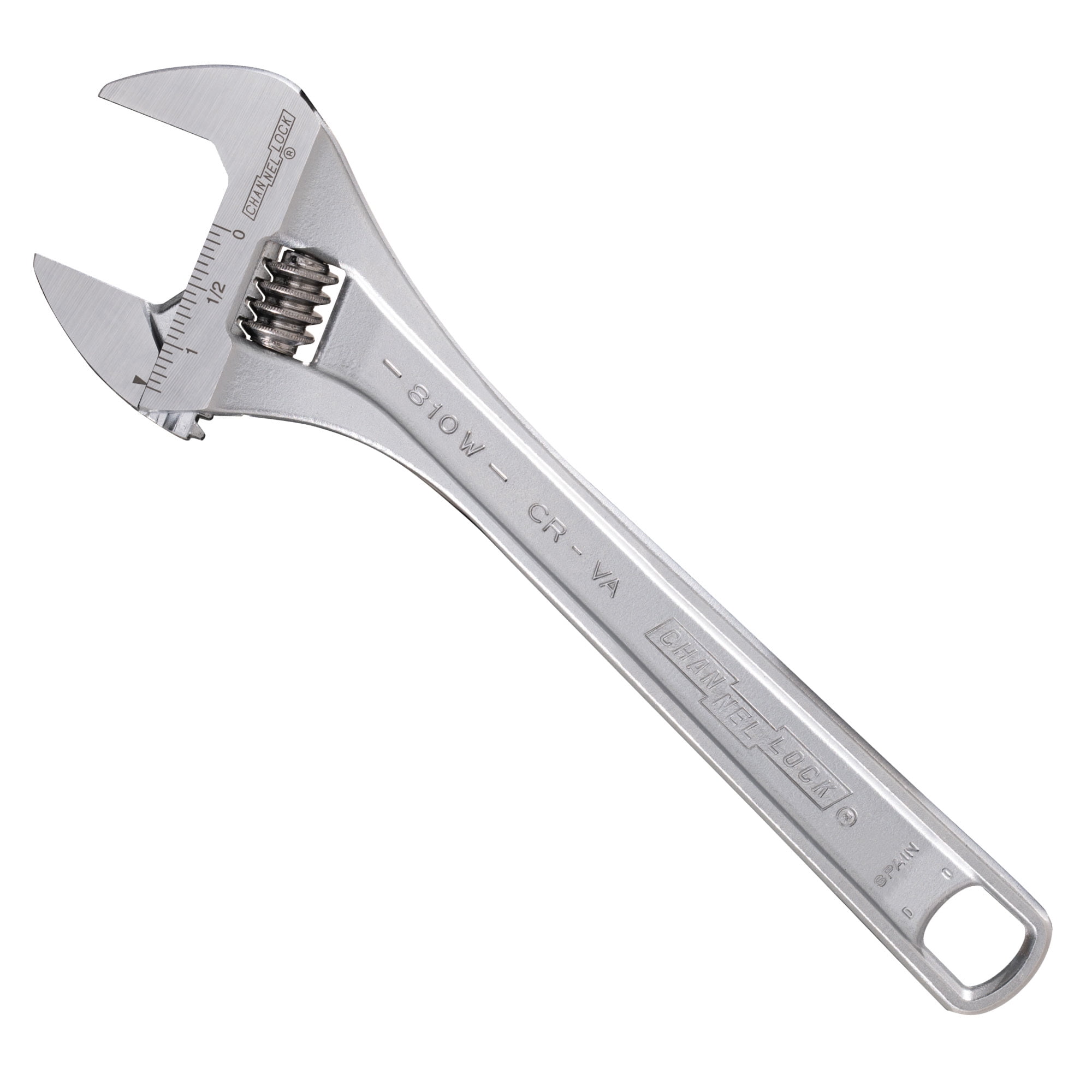 CHANNELLOCK 10-inch Adjustable Wrench, Precise 1.38-inch Wide Mouth Jaw ...
