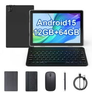 Android 14 Tablet 10 inch, 8GB RAM+64GB ROM+1TB Expend Tableta, 1.8Ghz Quad-core Processor, 2 in 1 Tablets with Keyboard Case/ Mouse/ Stylus/ 8MP Camera/ 6000mAh Battery/ 1280x800 HD Display