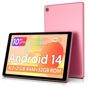 10 inch Android 14 Tablet,Android Tablets Quad Core Processor,4GB+32GB+1TB Expandable Tablet Computer,1280*800 IPS Screen,6000mAh Battery,WiFi - Pink