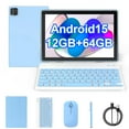 thumbnail image 1 of 10 inch Android 15 Tablet with Keyboard, 12GB RAM+64GB ROM+1TB Expend Tableta, 1.8Ghz Quad-Core Processor, 2 in 1 Tablet with Case/ Mouse/ Stylus/ 8MP Camera/ 6000mAh Battery/ 1280x800 HD Display, 1 of 9