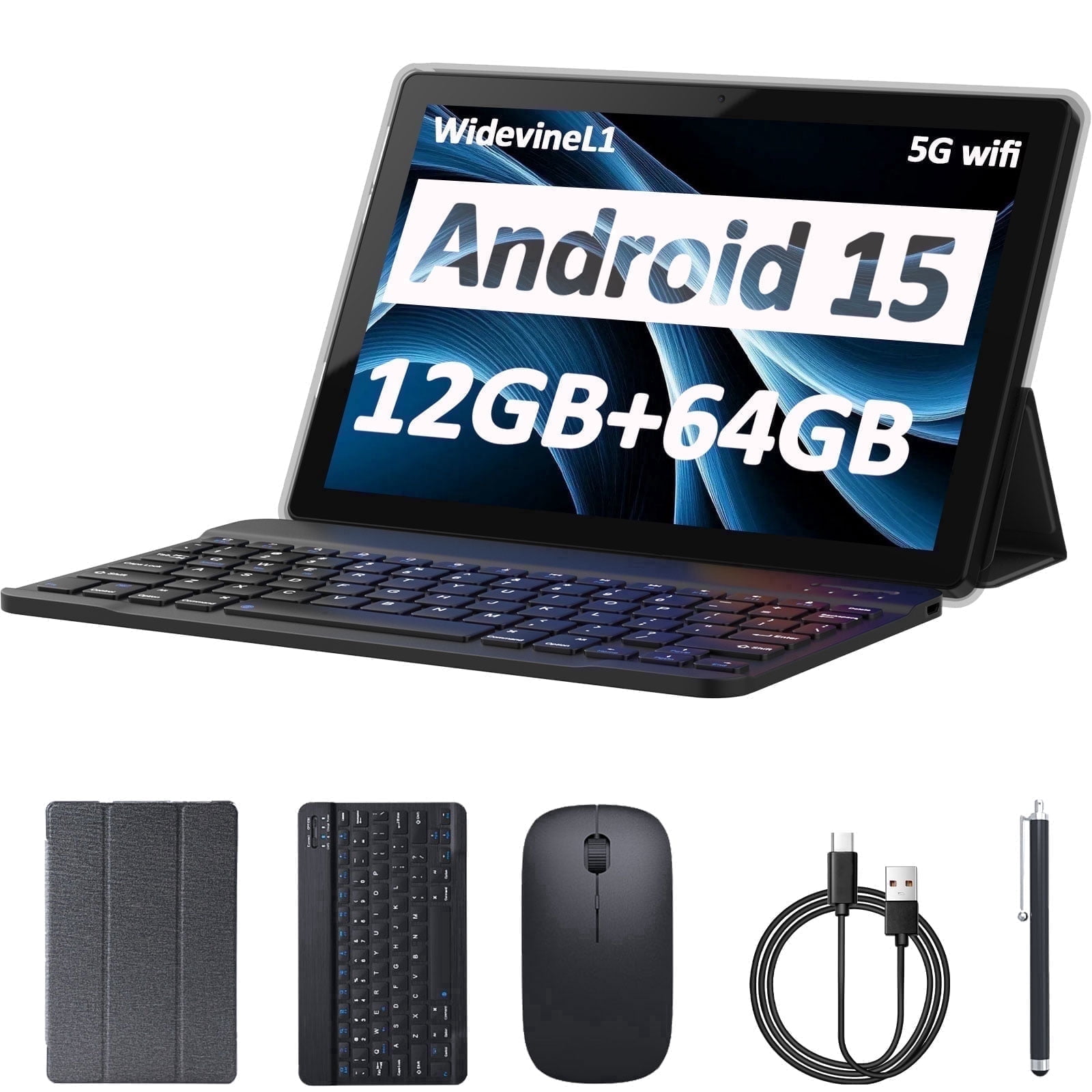 10 inch Android Tablet, 4GB RAM+64GB ROM 512GB Expandable Tablets, 1.8GHz Quad Core Processor Tablet, 1280*800 IPS 10'' HD Touch Screen, 2+8MP Dual Camera, 6000mAh Battery, WiFi, GPS, BT Tablet PC