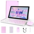 thumbnail image 1 of Android 15 Tablet 10 inch, 8GB RAM 32GB ROM Powerful Quad-core CPU, 1280*800 Resolution Screen Tablet, 8MP Camera, 6000mAh Battery Computer, 2 in 1 Tablets with Keyboard, Case, Mouse, Stylus Laptop, 1 of 9