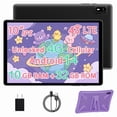 thumbnail image 1 of 10-inch Android Tablet with Case, Unlocked Cellular Tablet with SIM Slot, 10GB RAM 32GB ROM 1TB Expandable, 2.4G/5G WiFi, BT5.0, 8MP Camera,GPS Navigation, Purple, 1 of 8