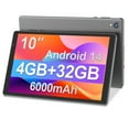 thumbnail image 1 of Android Tablet, 10 inch Android 14 Tablet, Quad-core CPU, RAM 4GB（2G+2G）, ROM 32GB (Up to 1TB), 800x1280 IPS, WiFi 6, 2MP+2MP, 6000mAh, Grey, 1 of 12