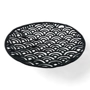10 inch Black Decorative Metal Round Platter by 90210 Kitchen and Bath