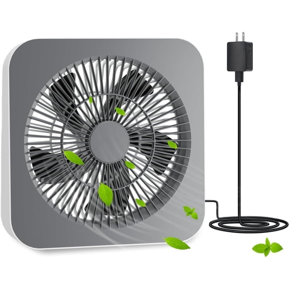 10 inch Box Fan, Small Window Fan with 3 Speeds, 8HRS Timer Function Quiet Square Fan for Bedroom Office Kitchen  Apartment RV Camping,  by DC Adapter Work with  USB Type-C Cord