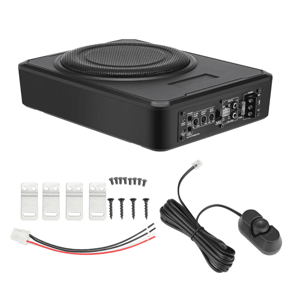 10''inch Car Under-Seat Active Subwoofer Power Amplifier Bass Slim Speaker USA U