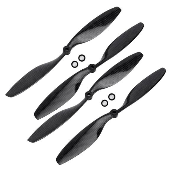 10-inch Carbon Fiber Propeller Set for RC Drones Lightweight, 2x CCW 2x CW Blades, Aluminum Rings Included TAPDRA Accessories