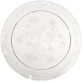thumbnail image 1 of 10 inch Clear Round Dinner Plate with Flowers and Vines Design – Disposable, Elegant Transparent Plastic Plate for Weddings, Parties, Catering, and Special Events – Durable, Stylish Tableware (20), 1 of 1