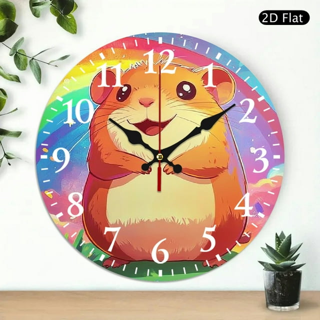 10 inch Clock for Home Decor, Hamster Print, Battery Operated (AA Not