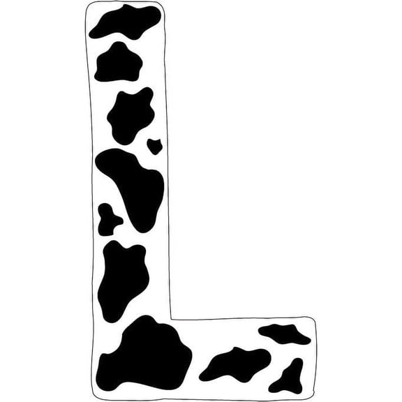 10 inch Cow Animal Print Letter Decals Stickers from A to Z