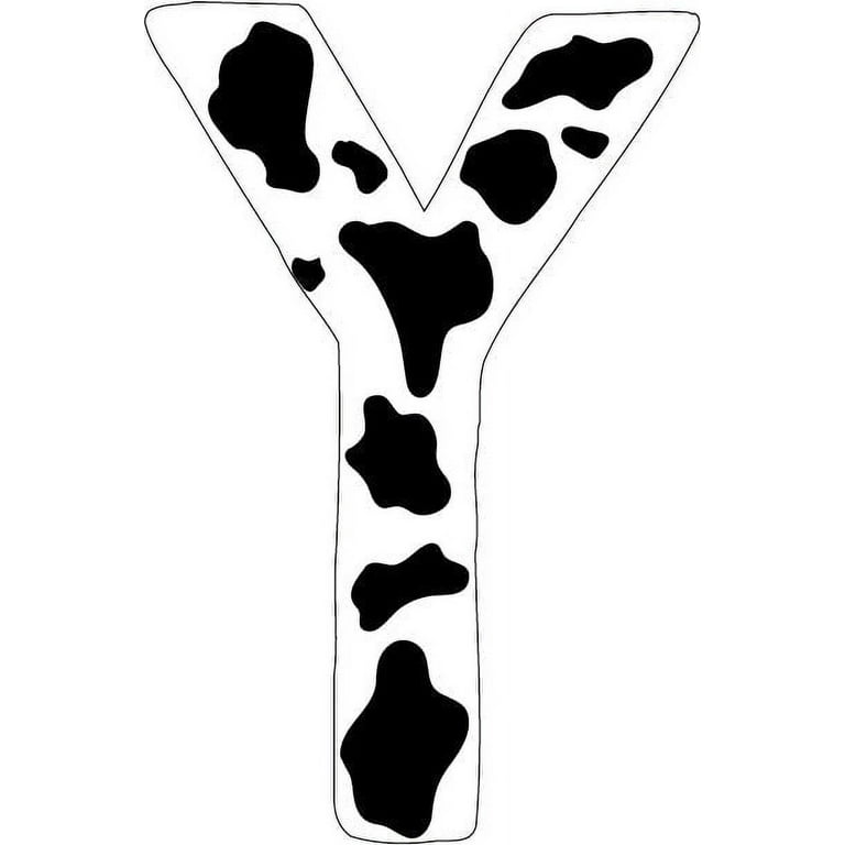 10 inch Cow Animal Print Letter Decals Stickers from A to Z