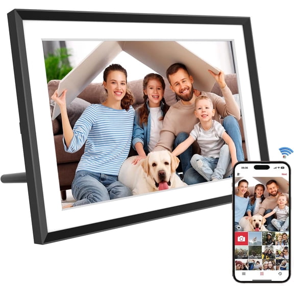 10 inch Digital Picture Frame- 1280x800 IPS Touch Screen Digital Photo Frame ,32GB Storage, -Rotate, Wall Mount - Sharing & Slideshow via App - for Mom/Dad/Weddings/Birthday