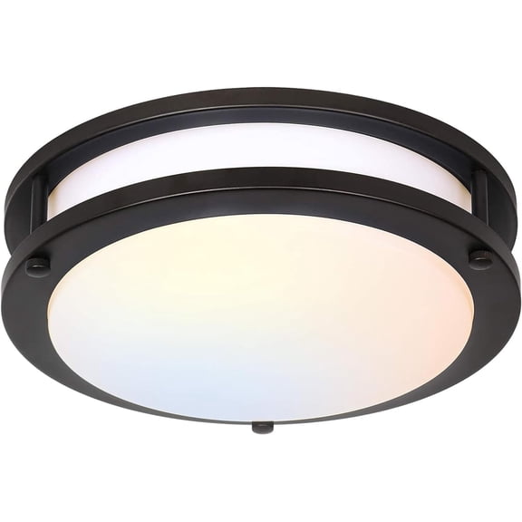 10 inch Flush Mount LED Ceiling Light Fixture, 17W 1100lm, 2700K/3000K/3500K/4000K/5000K Adjustable Ceiling Lights, Oil Rubbed Bronze Saturn Dimmable Lighting for Hallway Bathroom or Kitchen