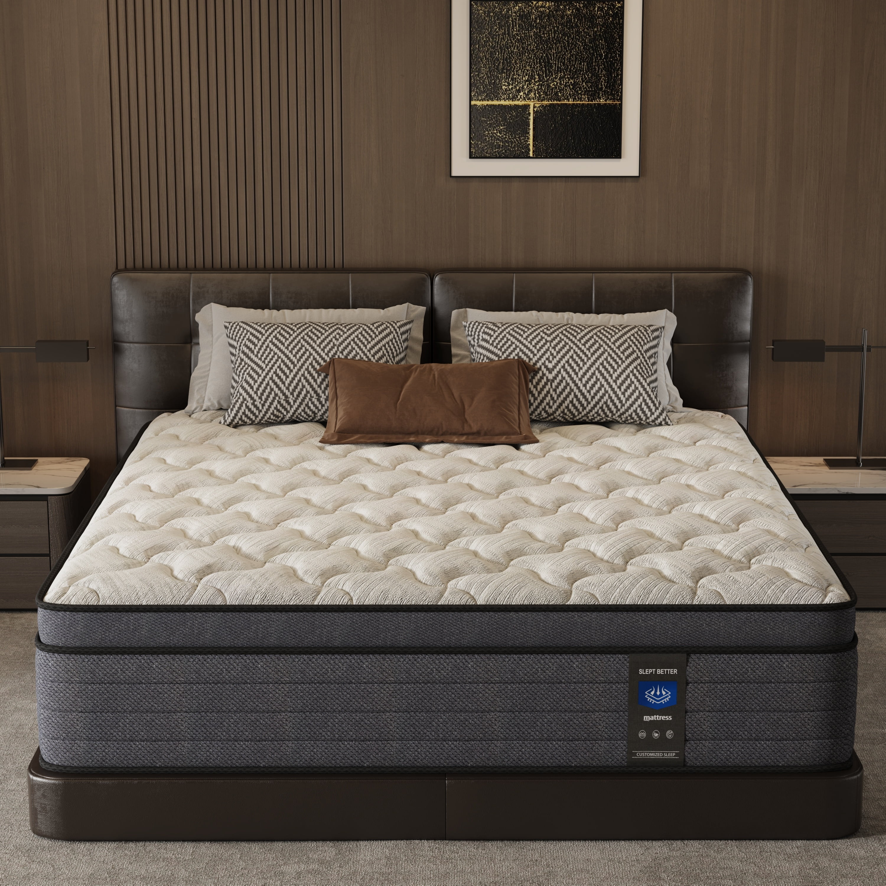 10 inch Full Size Mattress, Memory Foam Individual Pocket Springs Hybrid Mattress in a Box, Medium Firm for Home Rooms Hotels,Breathable and Ergonomic Design, Back Relief Edge Support CertiPUR-US
