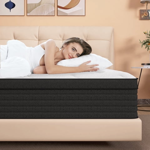 10 inch Hybrid Mattress in a Box, Gel Memory Foam and Pocket Spring ,Queen Mattress