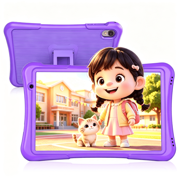 Tedpee Kids Tablet 10 inch, Android 14, Quad-core, Educational Tablet for Kids, 32GB ROM, 1TB Expansion, Parental Control Function(Purple)
