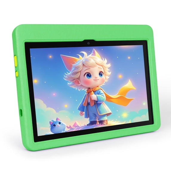 10 inch Kids Tablet, Android 16 Tablet for Kid, 5-Core Processor, 24GB RAM, 128GB ROM Toddler Children,Tablets with Case, Parental Control, 5000mAh, WiFi, BT5.0, Dual Camera,Green