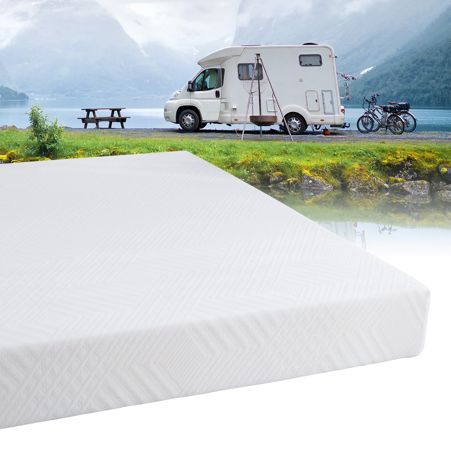 10 inch King Size Mattress for RVs, Cooling Memory Foam Mattress
