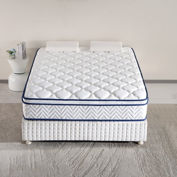 10 inch King plush Mattress, Memory Foam & Spring Hybrid Medium Comfort King Size in a Box,Adult,QOFYU