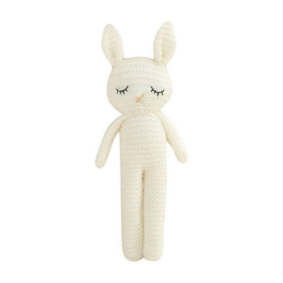 10 inch Knitted Easter Bunny Rabbit Plush Toy Soft Cuddly Stuffed Animal Premium Handcrafted Fabric Holiday Home Decoration Spring Nursery Decor Plushie Gift