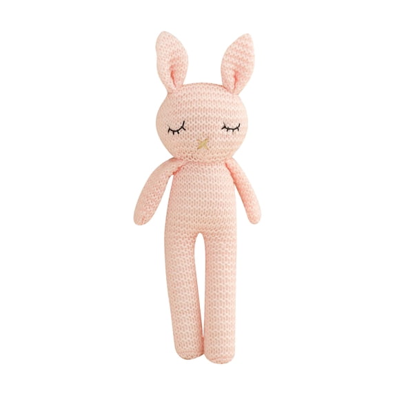 10 inch Knitted Easter Bunny Rabbit Plush Toy Soft Cuddly Stuffed Animal Premium Handcrafted Fabric Holiday Home Decoration Spring Nursery Decor Plushie Gift