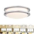 thumbnail image 1 of 10 inch Modern LED Ceiling Light Flush Mount Brush Nickle Ceiling Light Fixture for Kitchen, Bathroom, Dining Room, Living Room 17W, 1 of 13