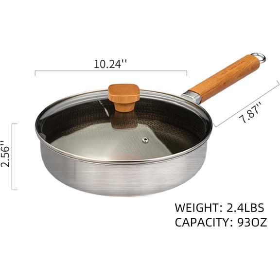 10 inch Nonstick Frying Pan Surface with Red Heat Indicator, Scratch Resistant Skillet, Induction Compatible, PFOA-Free Cookware