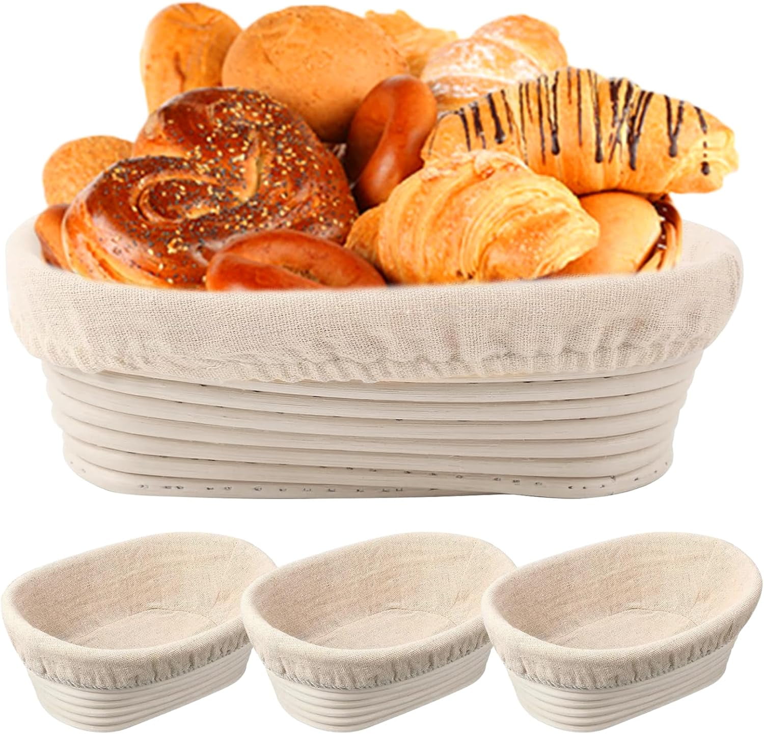 Trase-A Banneton Brotgärkörbchen-Set – 12-teilig Aus Rattan Mit Ritzwerkzeug & Zubehör