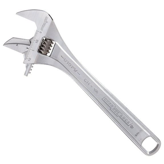CHANNELLOCK 10-inch Reversible Jaw Adjustable Wrench, Precise 1.57-inch Wide Mouth Jaw Capacity (810PW)