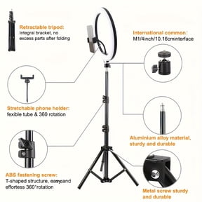 10-inch Ring Light with Stand, LED Ring Light And Phone Holder, Suitable for Smartphone Camera Photography, Live Streaming, Selfies, Studio Photo And Video Recording