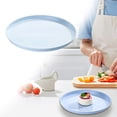 thumbnail image 1 of 10 inch Round Food Trays Serving Platter, Plastic Restaurant Serving Tray, Non-Slip Food Service Tray Platter, Reusable Plastic Fast Food Serving Tray for Home & Party, Blue, 1 of 9