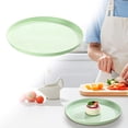thumbnail image 1 of 10 inch Round Food Trays Serving Platter, Plastic Restaurant Serving Tray, Non-Slip Food Service Tray Platter, Reusable Plastic Fast Food Serving Tray for Home & Party, Green, 1 of 9