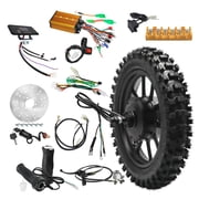 10 inch Scooter Hub Motor 2.5-10 Tire Wheel 48V 800W Rear Wheel Motor Brushless Hub Motor Replacement with Controller, LCD Display, Brake Disc for Dirt Pit Bike Bicycle Off Road Bike