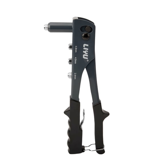 10-inch Single-Hand Rivet Gun with 4 Heads, 0.57kg Lightweight, for 2.4-4.8mm Rivets