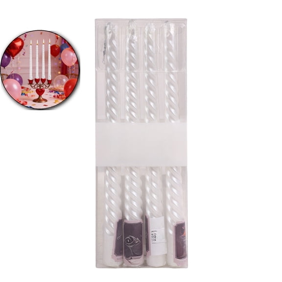 10 inch Spiral Tapered Candles, Set of 4 Tapered Candles, Tall Candlesticks, Long Candl Sticks, Home Dinner, Party, Wedding