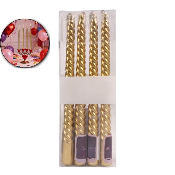 10 inch Spiral Tapered Candles, Set of 4 Tapered Candles, Tall Candlesticks, Long Candl Sticks, Home Dinner, Party, Wedding