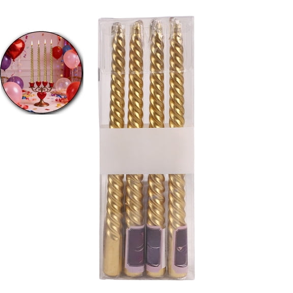 10 inch Spiral Tapered Candles, Set of 4 Tapered Candles, Tall Candlesticks, Long Candl Sticks, Home Dinner, Party, Wedding