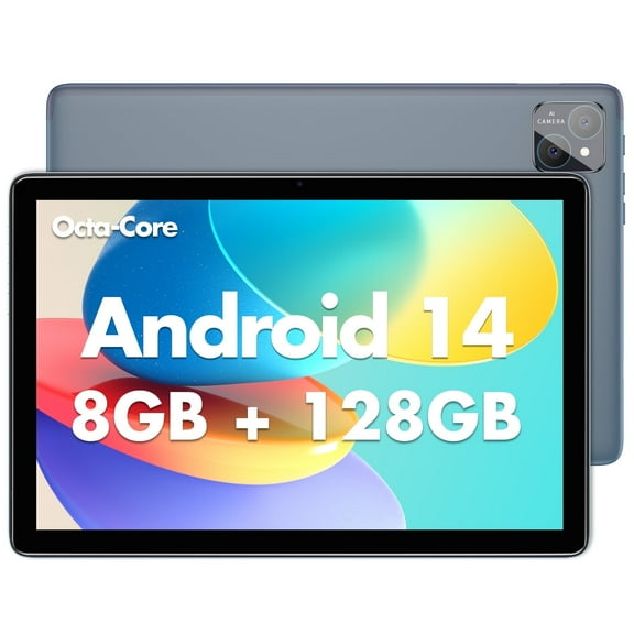 Android 14 Tablet 10.1 inch, 8GB RAM 128GB, IPS Touch Screen, Quad-Core,1280x800 | Wi-Fi6 | 6000mAh | Google Certified(Gary)