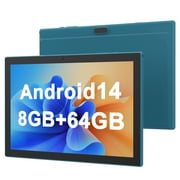 10 inch Tablet Android 15 Tablets, 8GB RAM 32GB ROM 1TB Expandable, Quad-Core Processor Tablet PC, 1280x800 IPS HD Touch Screen, 6000mAh Battery, 2MP+8MP Dual Camera, WiFi6, BT, GMS, Navy
