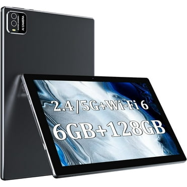 10 inch Tablet, Android Tablet, 6GB RAM+128GB ROM+1TB Expandable Tablets, 1.8GHz Quad-Core Processor, 1280*800 IPS HD Touch Screen, 5G WiFi 6 BT 5.0 Tableta, 2+8MP Dual Camera, 6000mAh Battery Tab PC