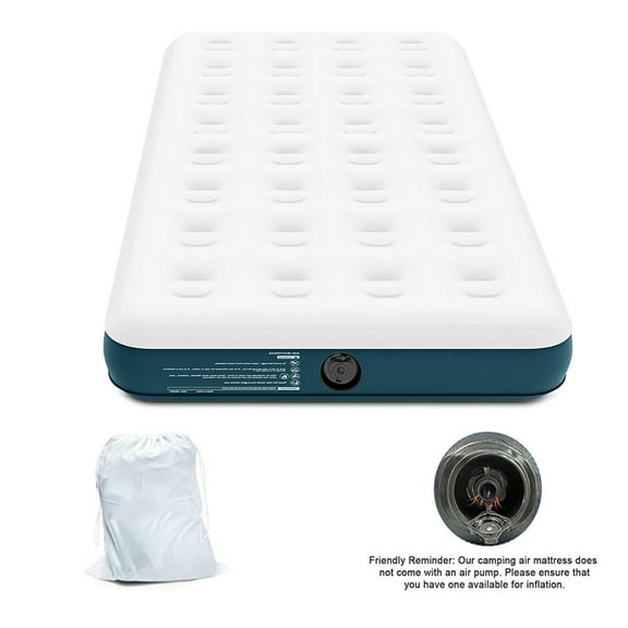 10-inch Thick Twin Air Mattress With Carry Bag-Fast Inflation/Deflation Air Bed-330Pounds Load-bearing Capacity,Portable Air Bed Suitable For Home, Camping -Green(Pump Not Included)