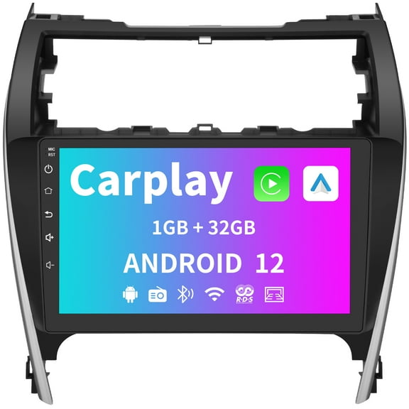 10 inch Touch Screen Car Radio Stereo Compatible for Toyota Camry 2012 2013 2014, with Wireless Carplay Android Auto GPS/FM/Wifi/USB, Support SWC,Bluetooth,GPS Navigation