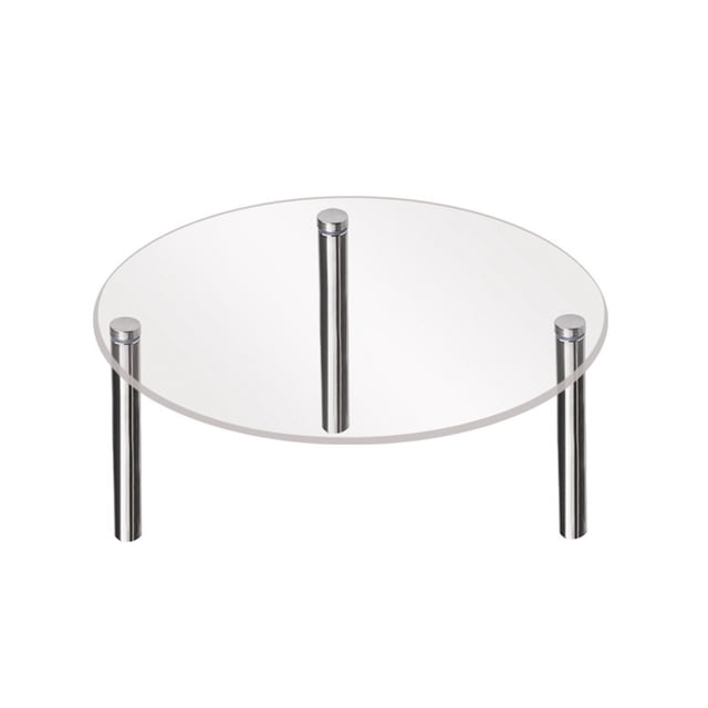 10-inch Transparent Acrylic Cake Display Stand with Metal Base | Circular Tiered Dessert Rack for Cupcakes & Pastries | 1-Shelf Table Placement Holder for Parties & Events