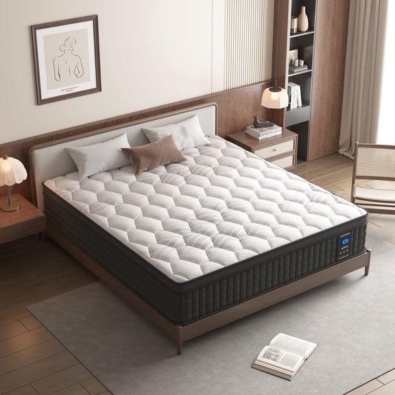 MRH 10 inch Twin Mattress, Memory Foam & Spring Hybrid Medium Comfort Twin Size in a Box,Adult