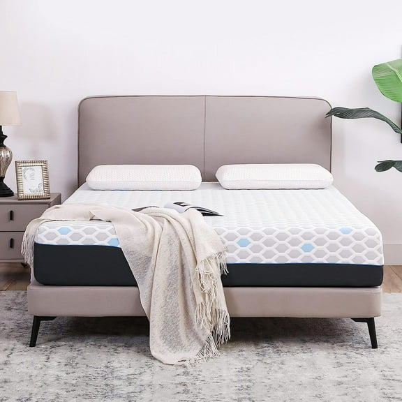 10 inch Twin Size Memory Foam Mattress in a box, Medium Feeling, Bamboo Charcoal Gel Infused Mattresses, Made in USA