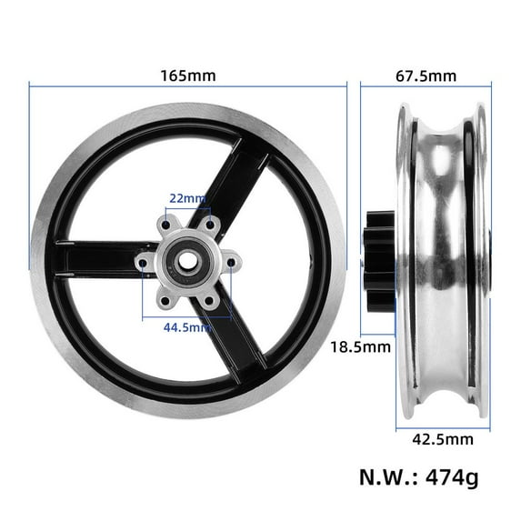 10 inch Wheel Hub Rim for 10X2/10X2.125 /10X2.25/10X2.5/10X3.0 Tire Kugoo M4