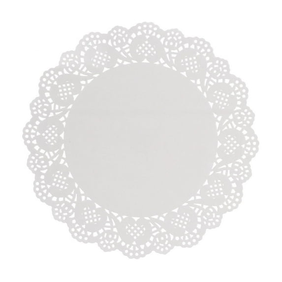 10 inch White Lace Paper Doilies (50 Pack), Round Decorative Doilies for Cakes, Desserts, Party Trays, Wedding Decorations & Table Settings