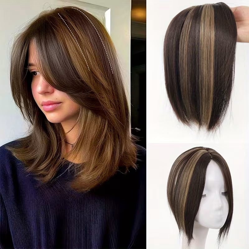 10-inch fluffy hair extensions for women - straight hair bangs and white hair cover internet celebrity style can upgrade the appearance of hair extensions