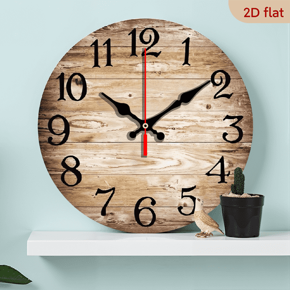 A 10-inch wall-mounted clock, featuring a fresh wood theme, with a simple and elegant style. It is suitable for various home styles such as rustic style, Nordic style, and minimalist style.
